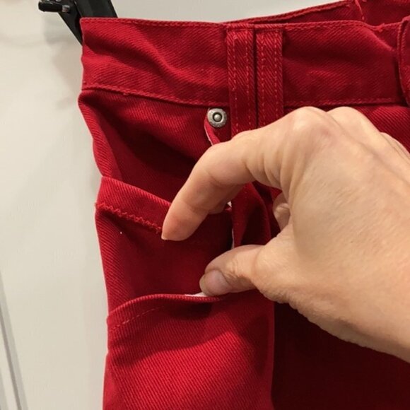 ESPRIT Red Denim Long Skirt button down small/medium fit - Picture 4 of 7